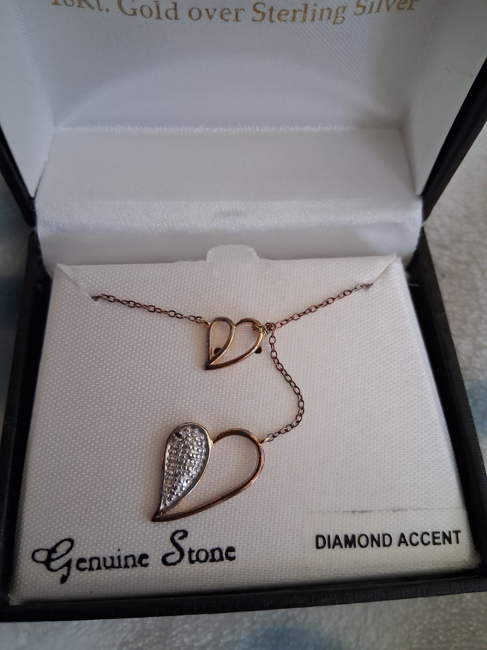 Helzberg Diamonds Rose Gold Double Heart Pendant Necklace